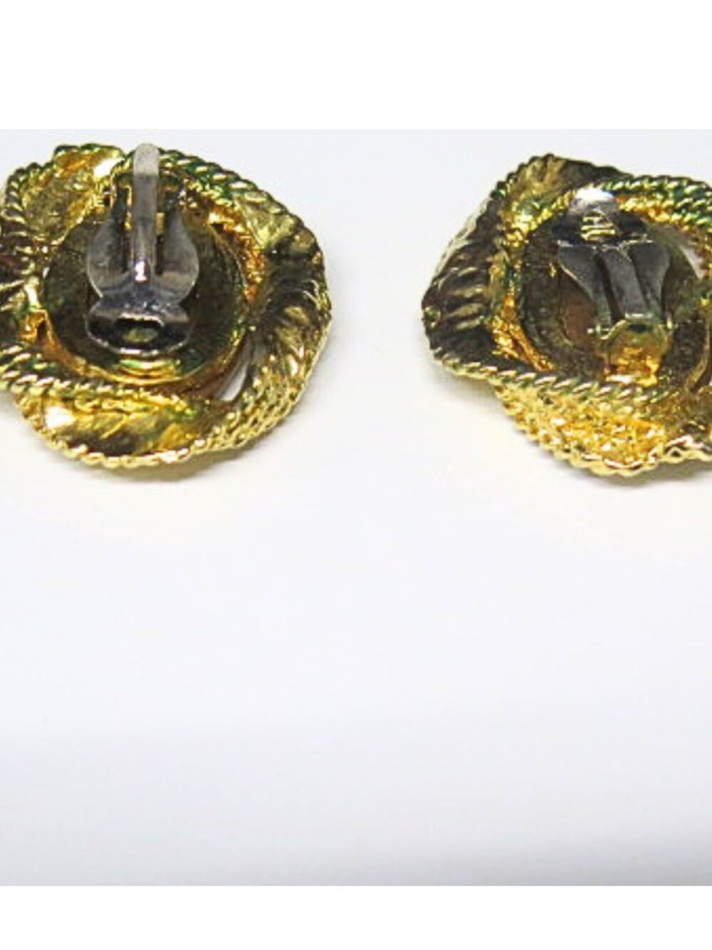 Vintage Gold Tone Crystal Statement Clip-On Earrings - Picture 5 of 7